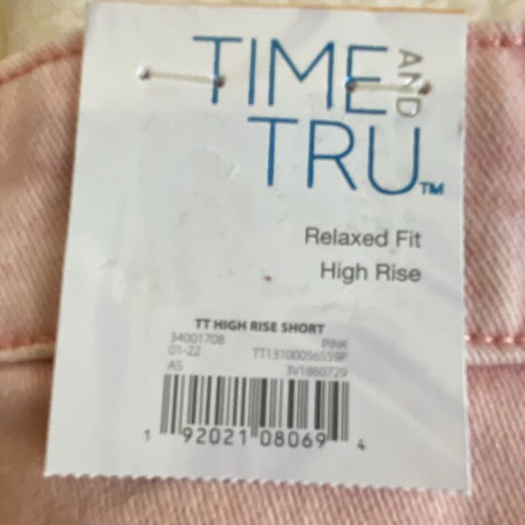 Barbiecore Time & Tru BRAND NEW Relaxed Fit Shorts High Rise Pink Womens Size12 - Picture 9 of 11